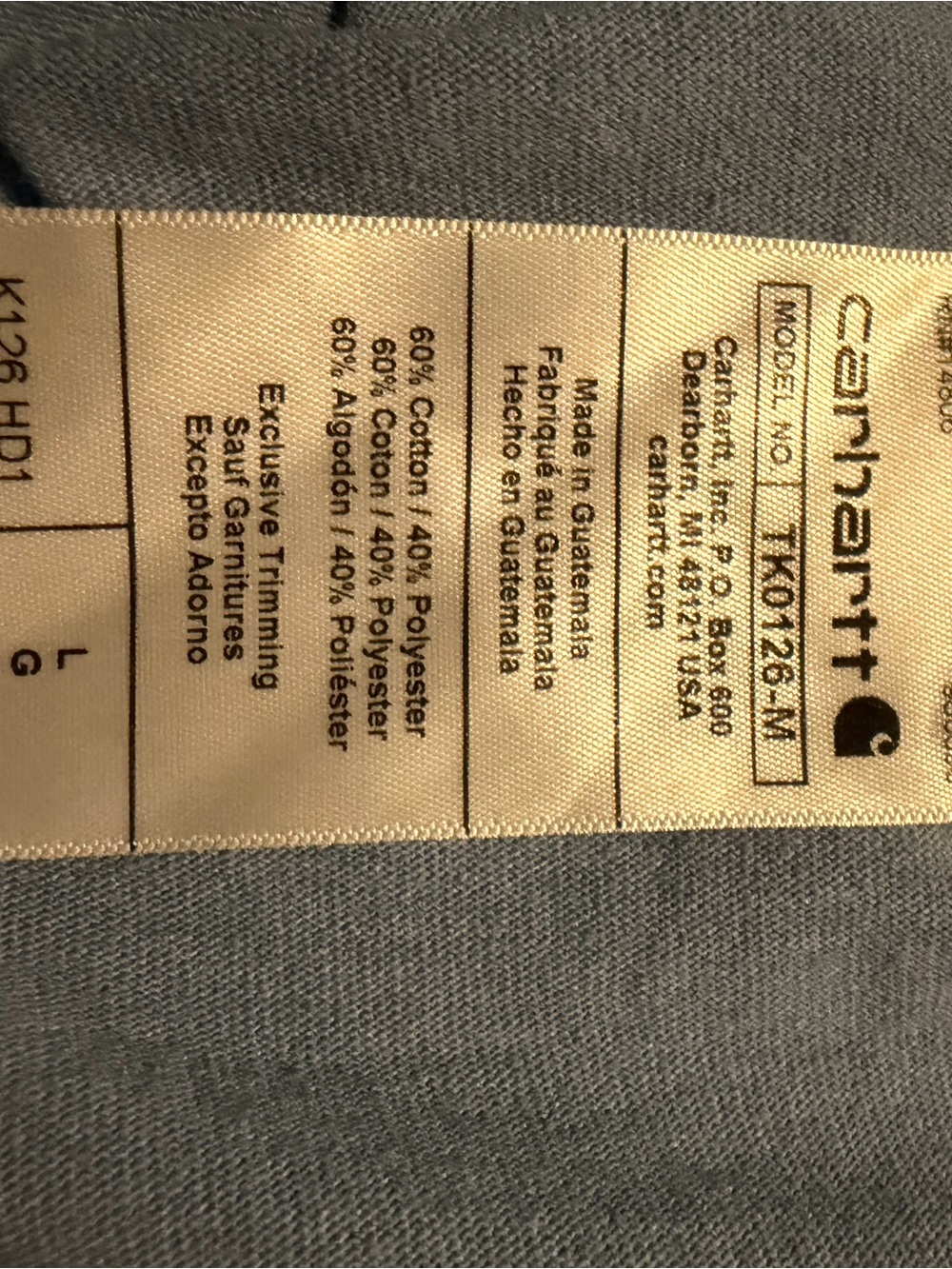 Carhartt K126 Light Blue Dearborn Long Sleeve Pocket Tee L Gorpcore Workwear - Picture 4 of 5